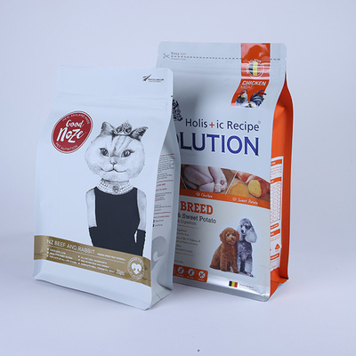 فویل آلومینیومی پایین بسته Gusseted Zip Lock 50mic Pet Treat Packaging بسته سگ سفارشی