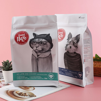 فویل آلومینیومی پایین بسته Gusseted Zip Lock 50mic Pet Treat Packaging بسته سگ سفارشی