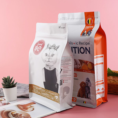 فویل آلومینیومی پایین بسته Gusseted Zip Lock 50mic Pet Treat Packaging بسته سگ سفارشی