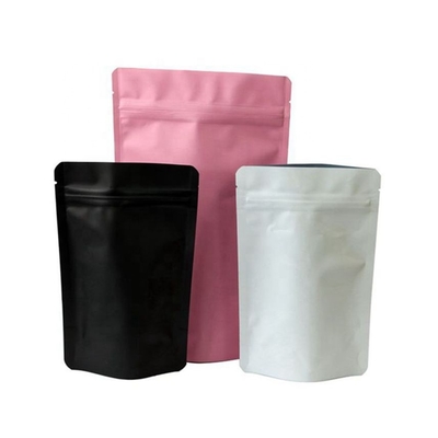 مات سیاه و سفید ایستاده 50 گرم 100 گرم فویل آلومینیوم بسته بندی Doypack Mylar Storage Zip Lock Food